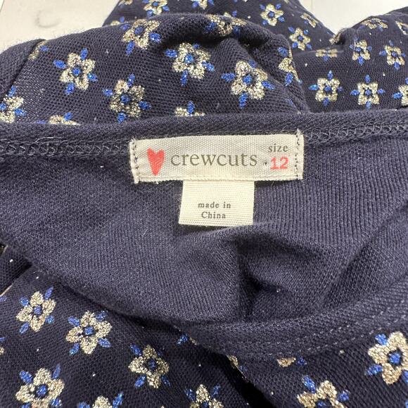 Crewcuts Navy Blue Sparkly Silver Floral Dress - Picture 7 of 7